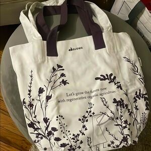 Davines White and Purple Tote Bag